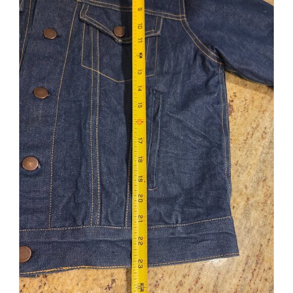 Pine Grove Men's Sz S Red Plaid Flannel Lined Denim Jacket  Trucker - Picture 4 of 16